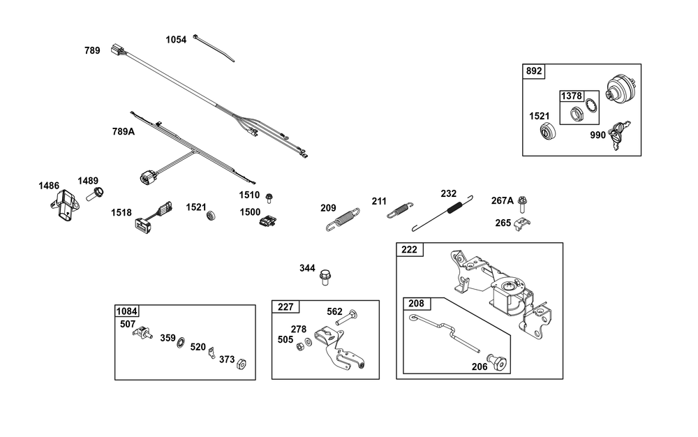 Controls Group Diagram and Parts List for 38E347-0109-G1 200000 - 399999 Briggs and Stratton Engine
